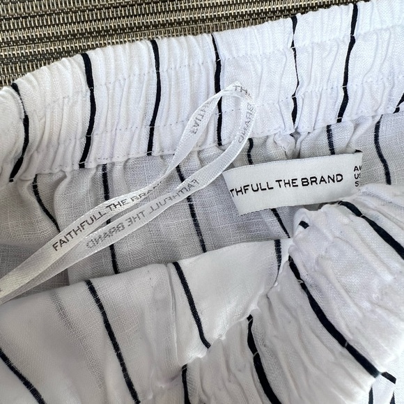 🎯NWOT Faithfull the Brand Clemence Navy Blue & White Striped Culottes Size Small - Picture 9 of 12